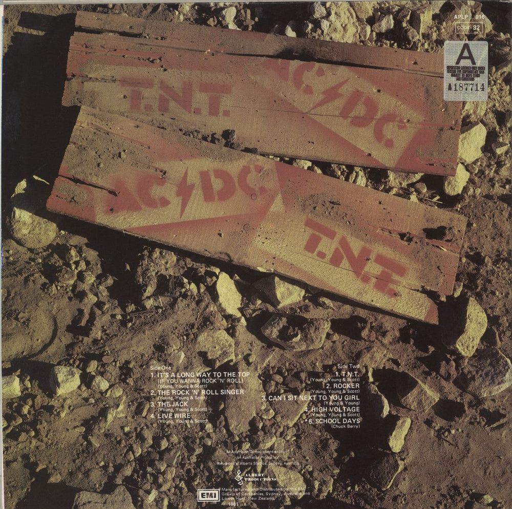 AC/DC T.N.T New Zealand vinyl LP album (LP record)