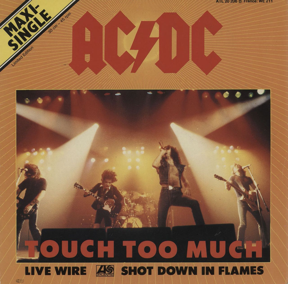 AC/DC Touch Too Much - EX German 12" vinyl single (12 inch record / Maxi-single) ATL20206