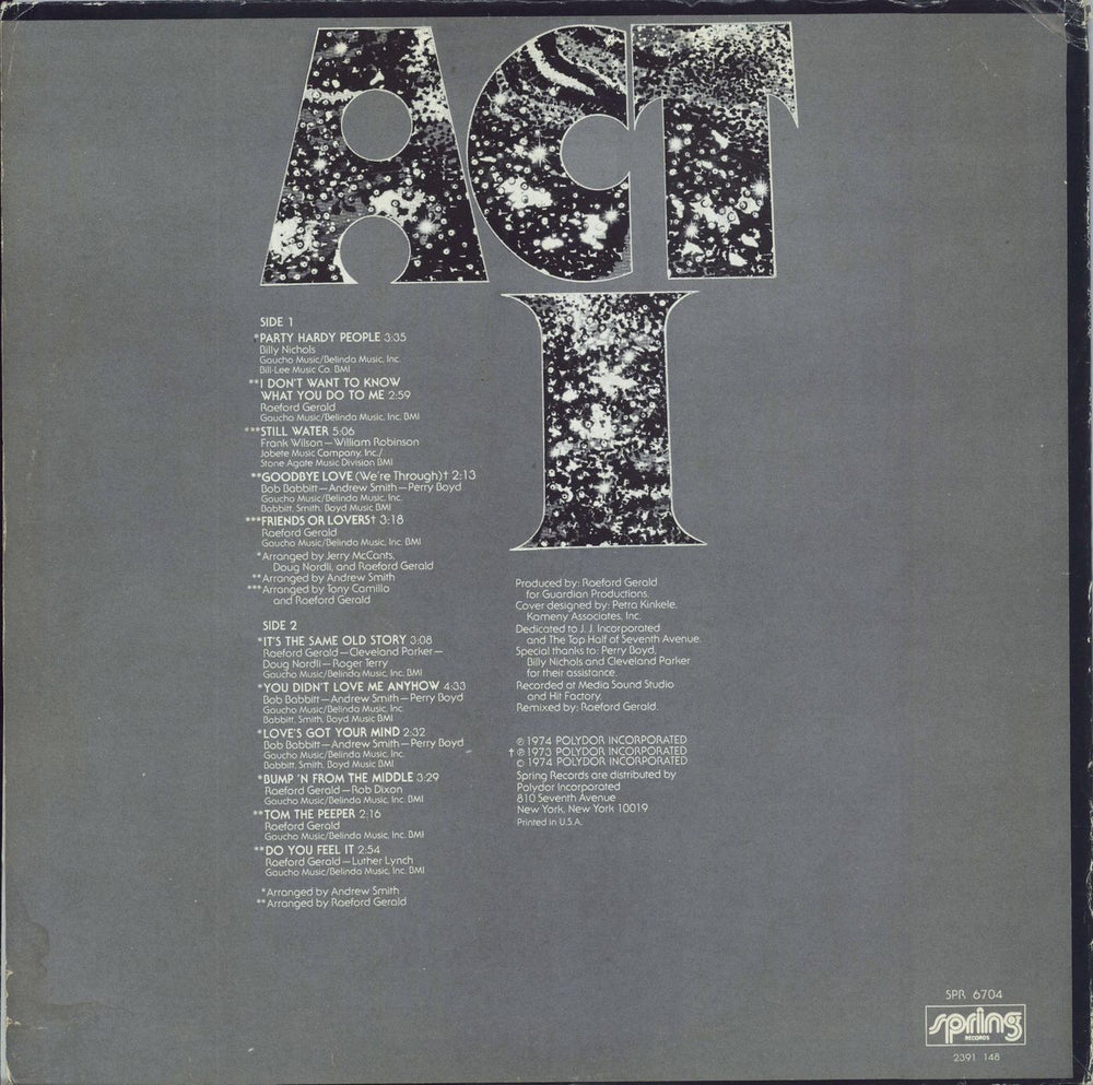 Act 1 Act 1 US vinyl LP album (LP record)