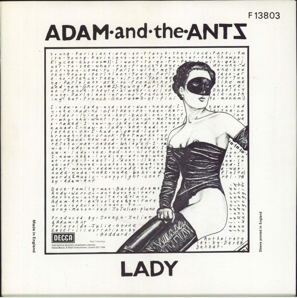 Adam & The Ants Young Parisians - A Label UK Promo 7" vinyl single (7 inch record / 45)