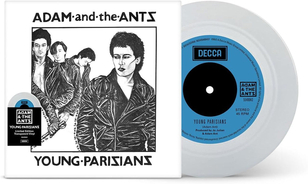 Adam & The Ants Young Parisians - Transparent Vinyl - Sealed UK 7" vinyl single (7 inch record / 45) 5540043