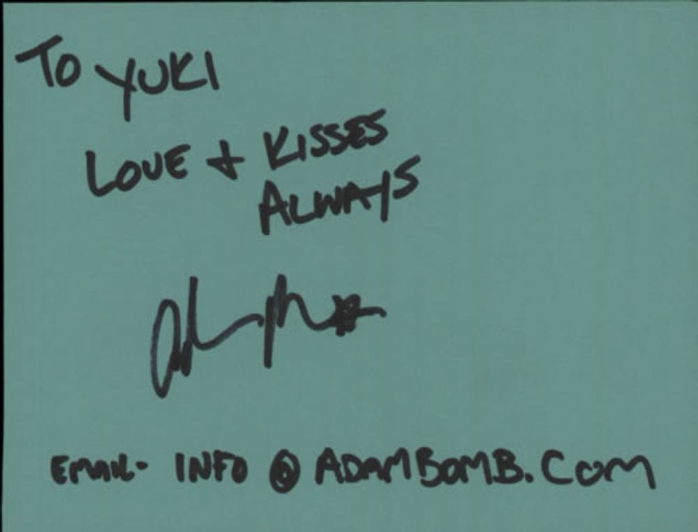 Adam Bomb Page From An Autograph Book UK memorabilia AUTOGRAPH