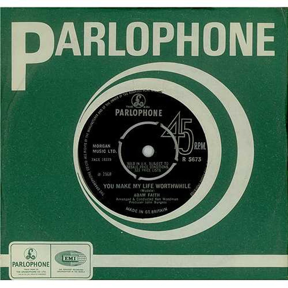 Adam Faith You Make My Life Worthwhile UK 7" vinyl single (7 inch record / 45) R5673