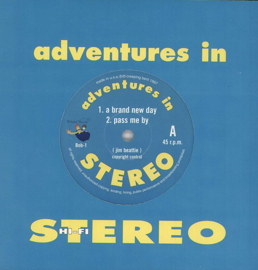 Adventures In Stereo A Brand New Day - Clear / Purple Vinyl US 7" vinyl single (7 inch record / 45) BOB-1