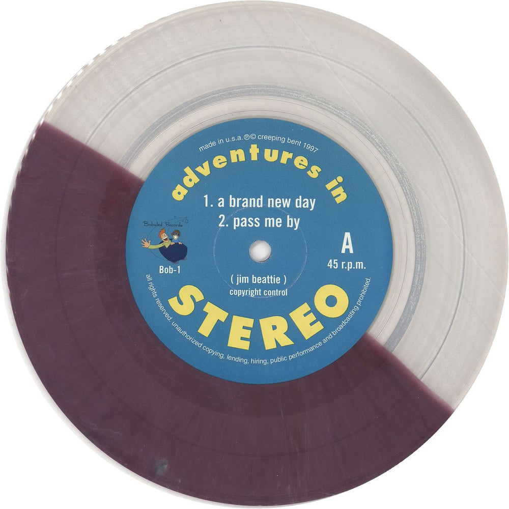 Adventures In Stereo A Brand New Day - Clear / Purple Vinyl US 7" vinyl single (7 inch record / 45) I.S07AB749056