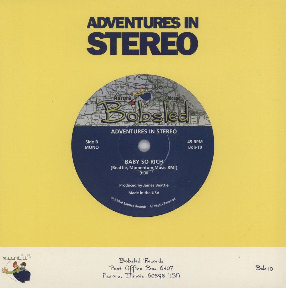 Adventures In Stereo International - Blue Vinyl US 7" vinyl single (7 inch record / 45)