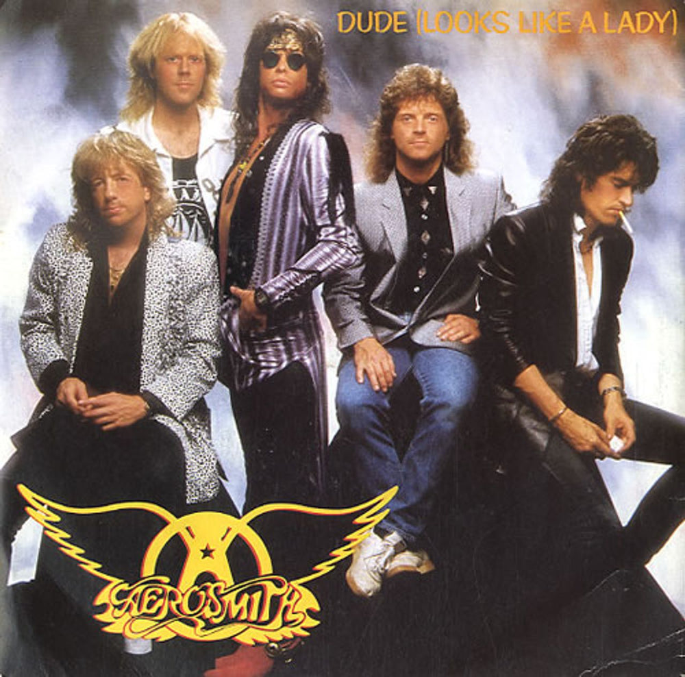 Aerosmith Dude (Looks Like A Lady) UK 7" vinyl single (7 inch record / 45) GEF29