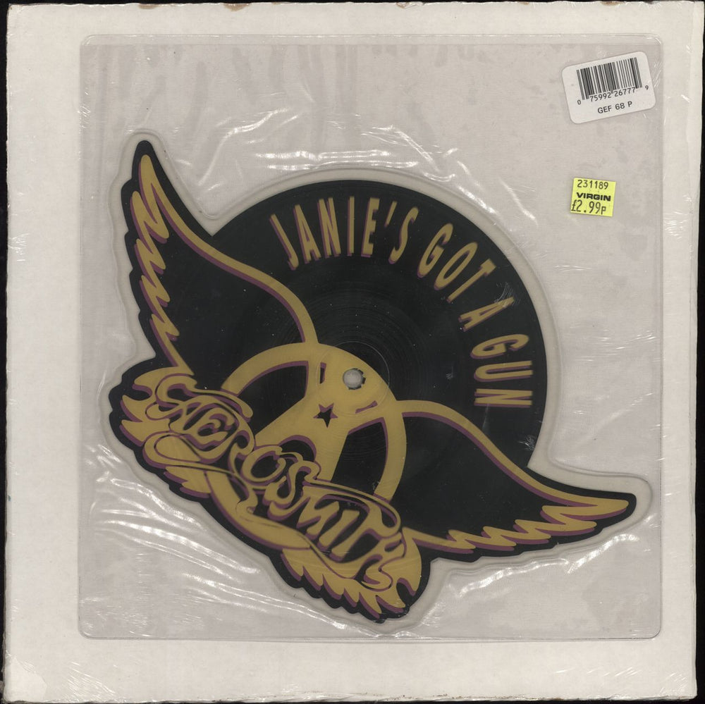 Aerosmith Janie's Got A Gun - Sealed UK shaped picture disc (picture disc vinyl record) GEF68P