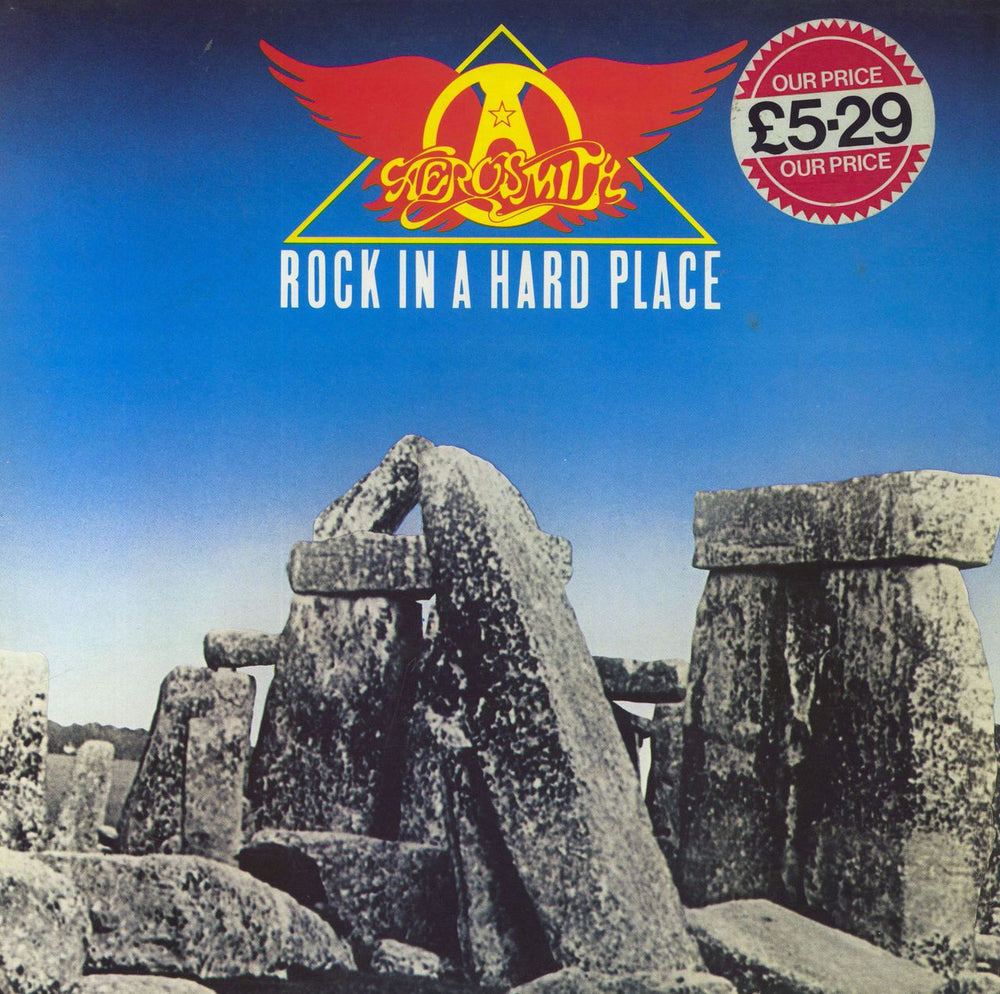 Aerosmith Rock In A Hard Place - Price Sticker UK vinyl LP album (LP record) 85931