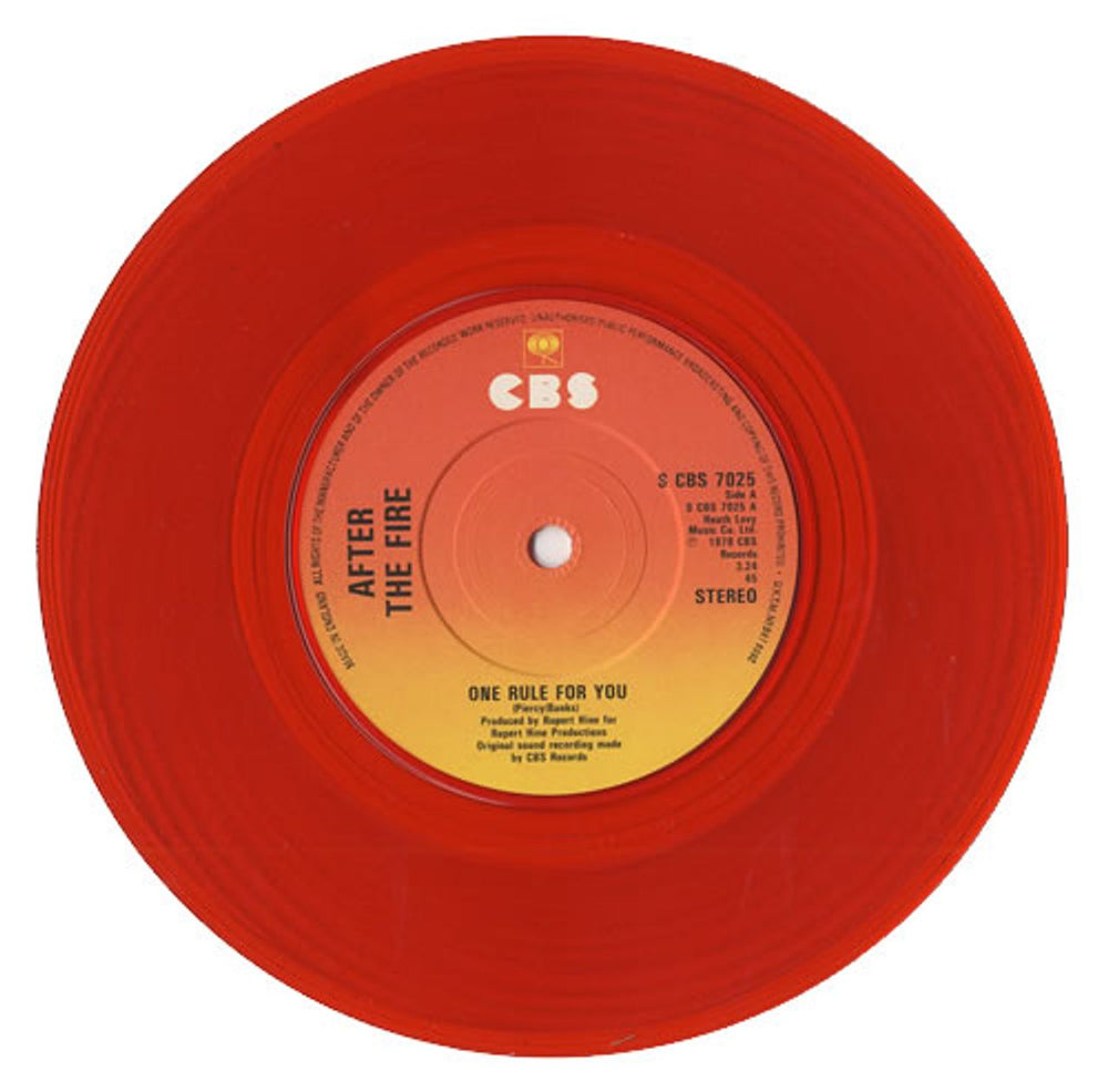 After The Fire One Rule For You - Red - P/S UK 7" vinyl single (7 inch record / 45) AFI07ON465174