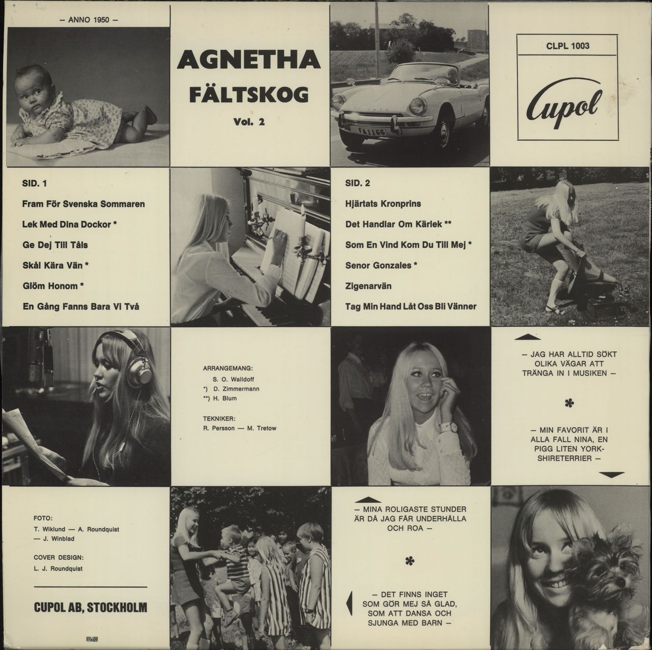 Agnetha Fältskog Agnetha Fältskog Vol. 2 - 2nd Swedish Vinyl LP ...