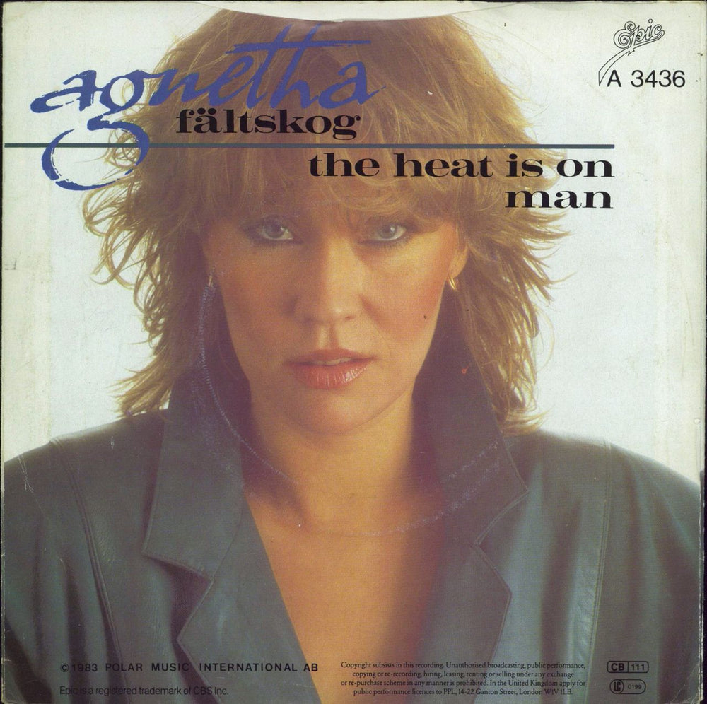 Agnetha Fältskog The Heat Is On - A Label UK Promo 7" vinyl single (7 inch record / 45)