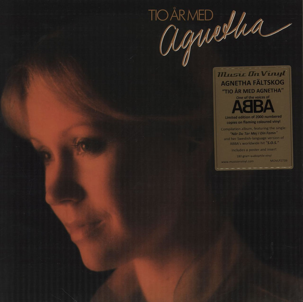 Agnetha Fältskog Tio År Med Agnetha - Flaming Coloured Vinyl UK vinyl LP album (LP record) MOVLP2739