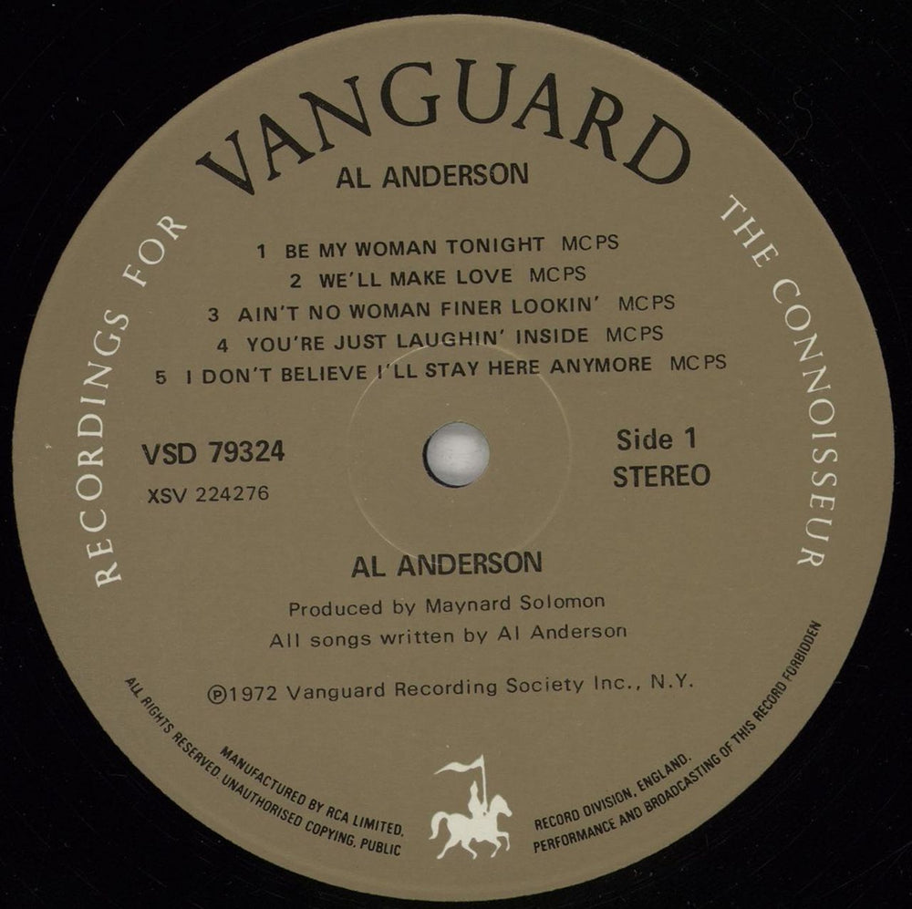 Al Anderson Al Anderson UK vinyl LP album (LP record) 1QDLPAL753739