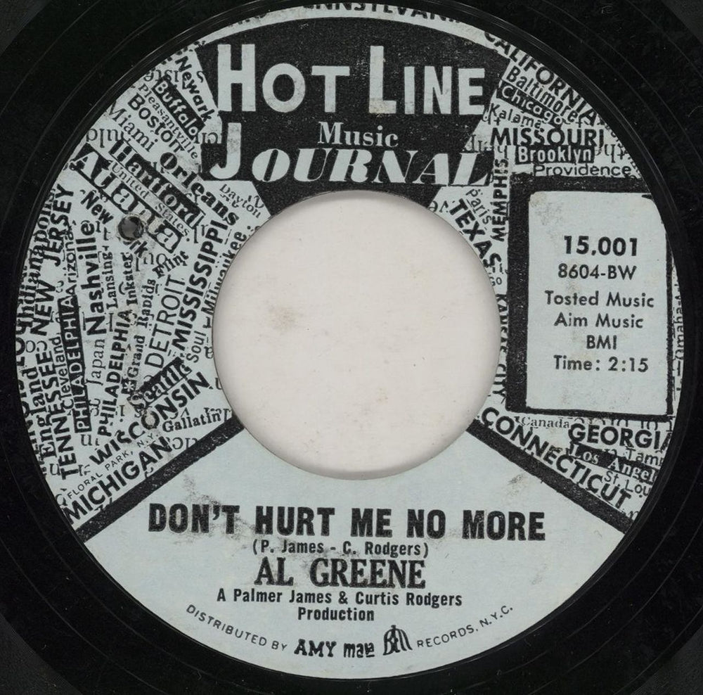 Al Green Don't Hurt Me No More US 7" vinyl single (7 inch record / 45) 15.001