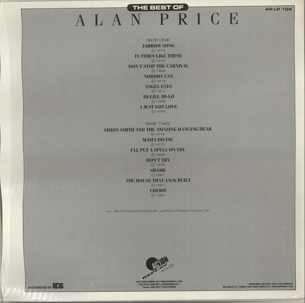 Alan Price The Best Of Alan Price - Opened shrink UK vinyl LP album (LP record)