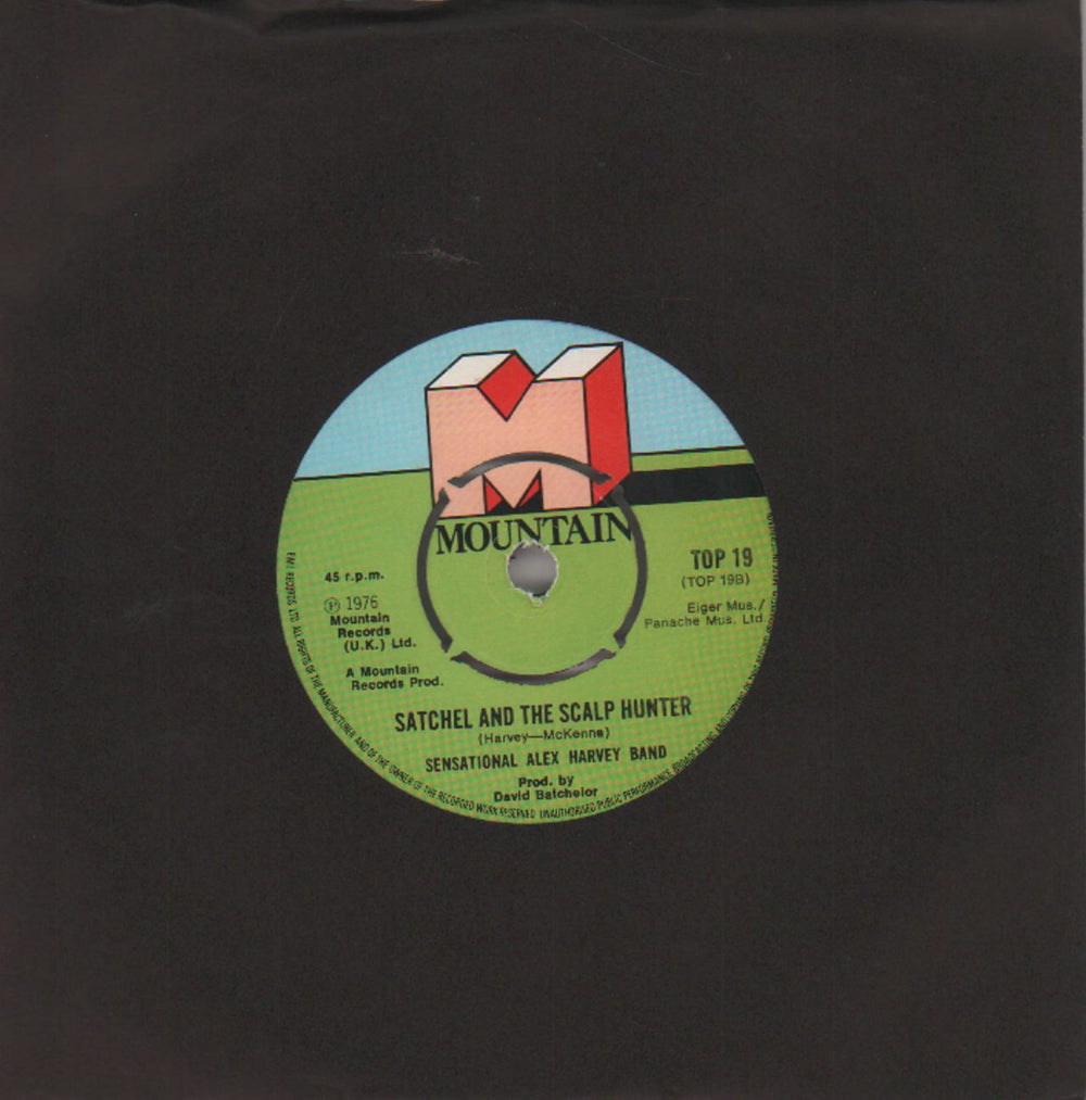 Alex Harvey (UK) Satchel And The Scalp Hunter UK 7" vinyl single (7 inch record / 45) TOP19