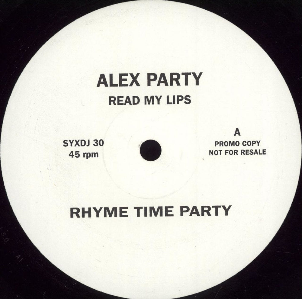 Alex Party Read My Lips UK Promo 12" vinyl single (12 inch record / Maxi-single) SYXDJ30