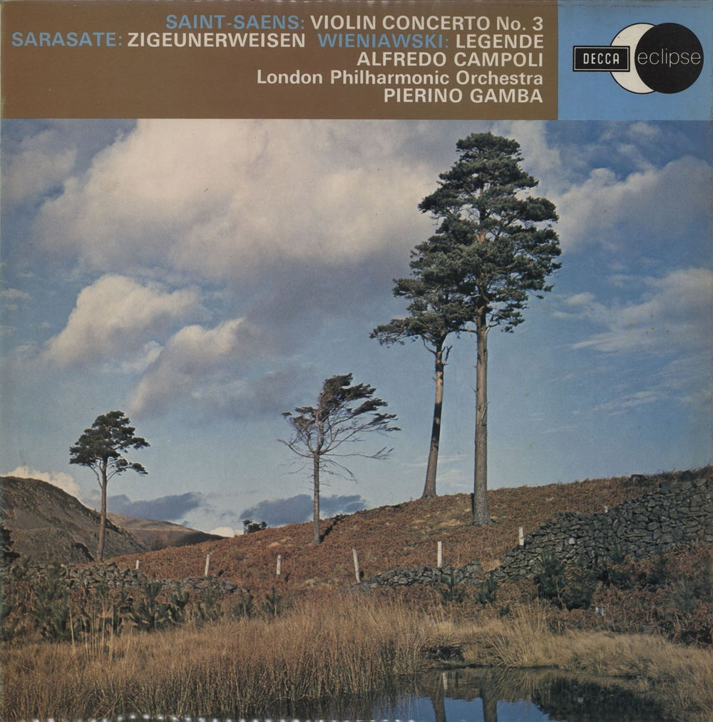 Alfredo Campoli Saint-Saëns: Violin Concerto No. 3 / Sarasate: Zigeunerweisen / Wieniawski: Legende UK vinyl LP album (LP record) ECS663