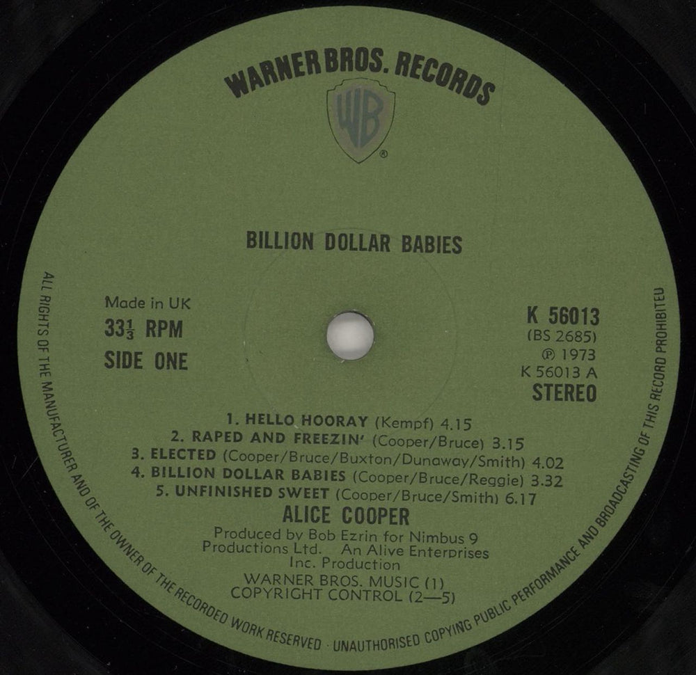 Alice Cooper Billion Dollar Babies - 1st - Complete - EX UK vinyl LP album (LP record) COOLPBI573347