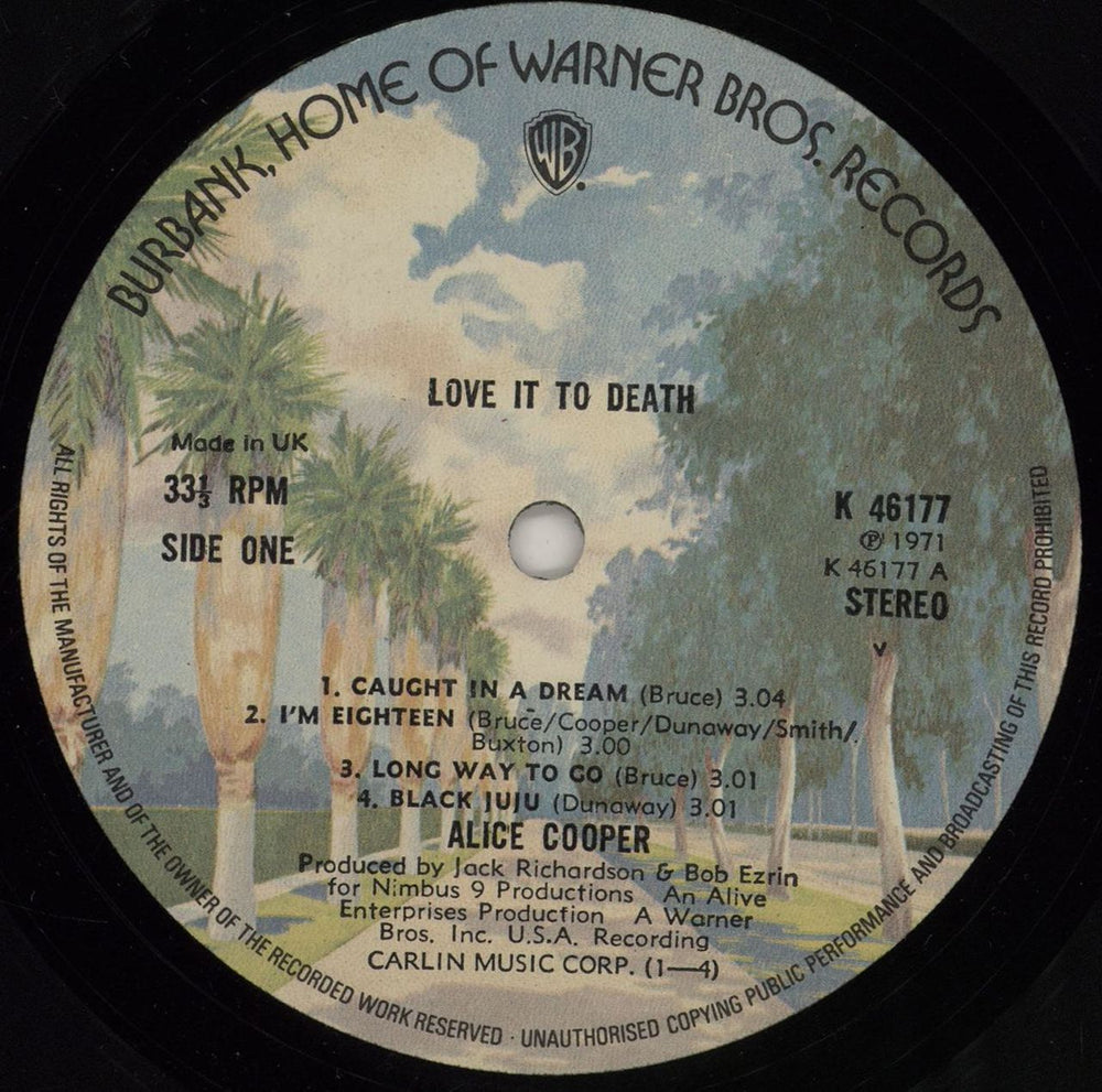 Alice Cooper Love It To Death - Burbank label UK vinyl LP album (LP record) COOLPLO183588