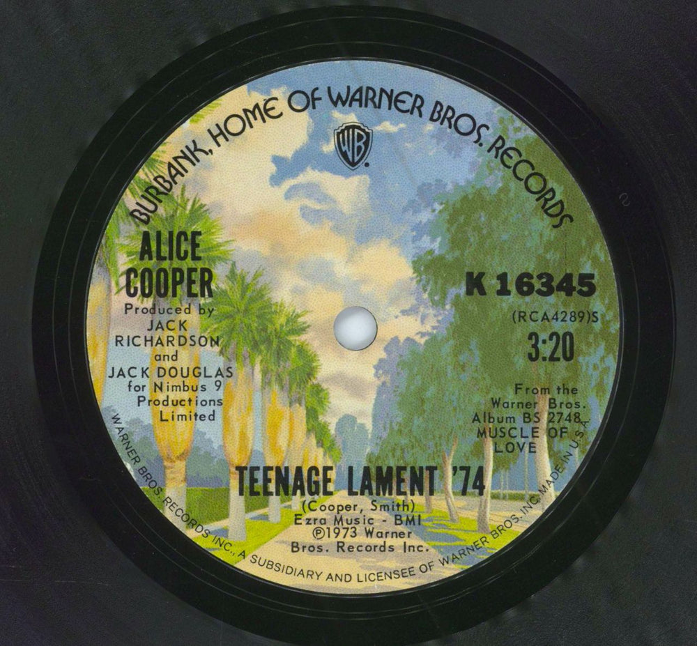 Alice Cooper Teenage Lament '74 US 7" vinyl single (7 inch record / 45) K16345