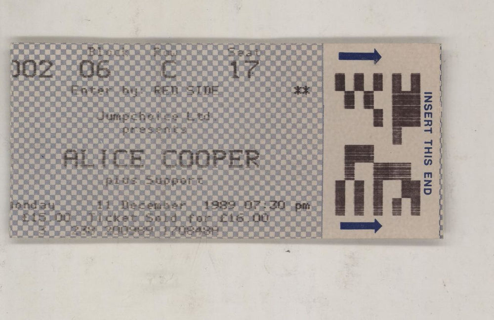 Alice Cooper Trash + Ticket Stub UK tour programme COOTRTR596712