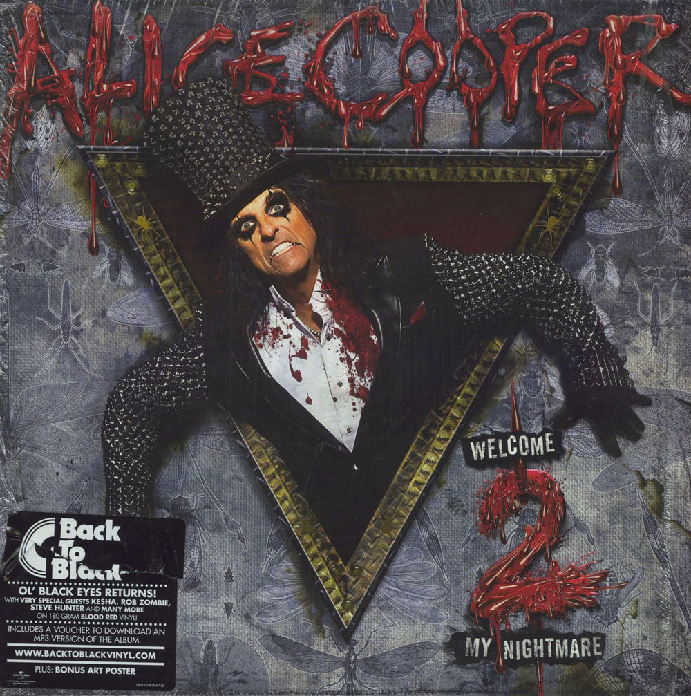 Alice Cooper Welcome 2 My Nightmare - Red Vinyl - Shrink US 2-LP vinyl record set (Double LP Album) 0602527805474