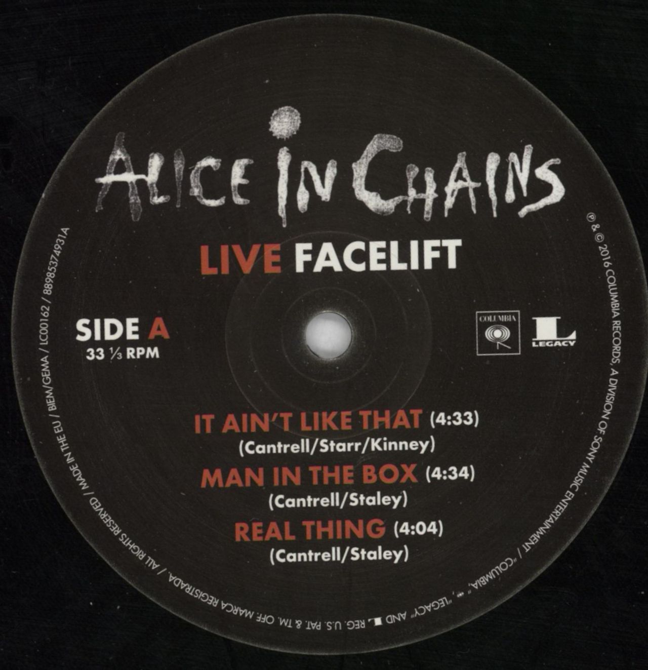 Alice In Chains-Live Facelift RSD 2016 hotsell LP Vinyl #001733 NM RARE.