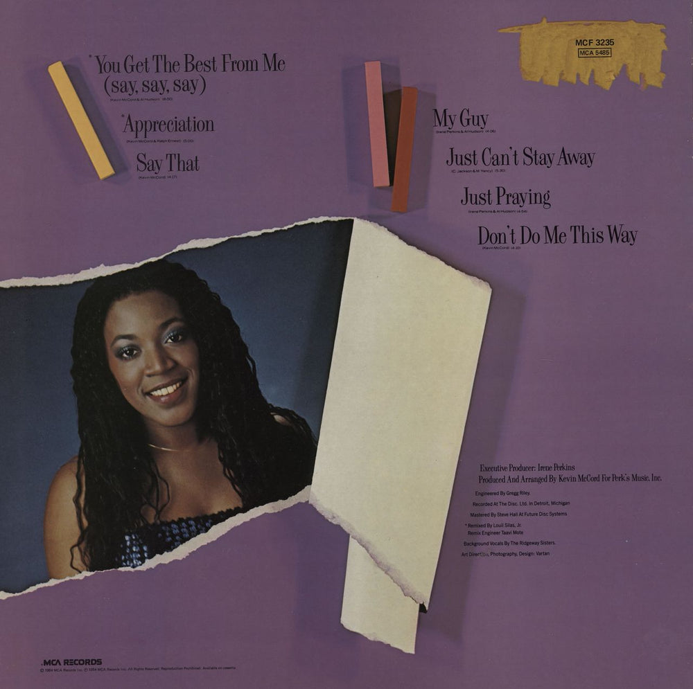 Alicia Myers I Appreciate UK vinyl LP album (LP record)