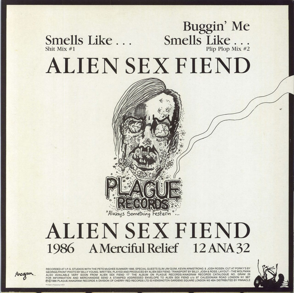 Alien Sex Fiend Smells Like... UK 12" vinyl single (12 inch record / Maxi-single)