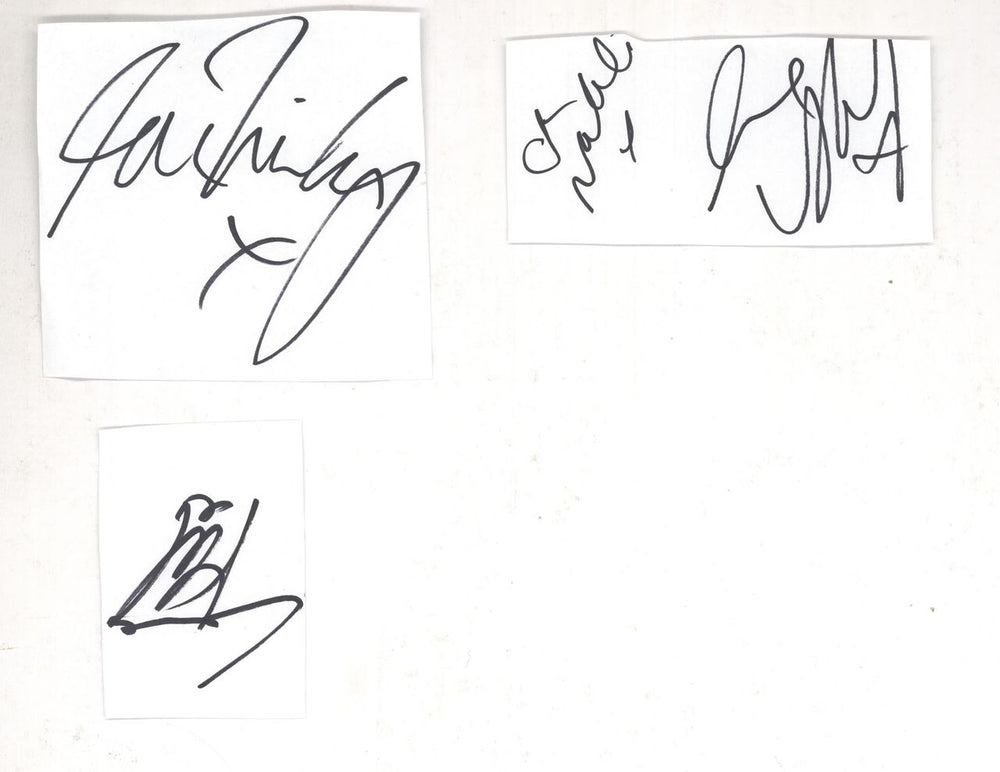 All Saints Full Set of Autographs UK memorabilia AUTOGRAPHS