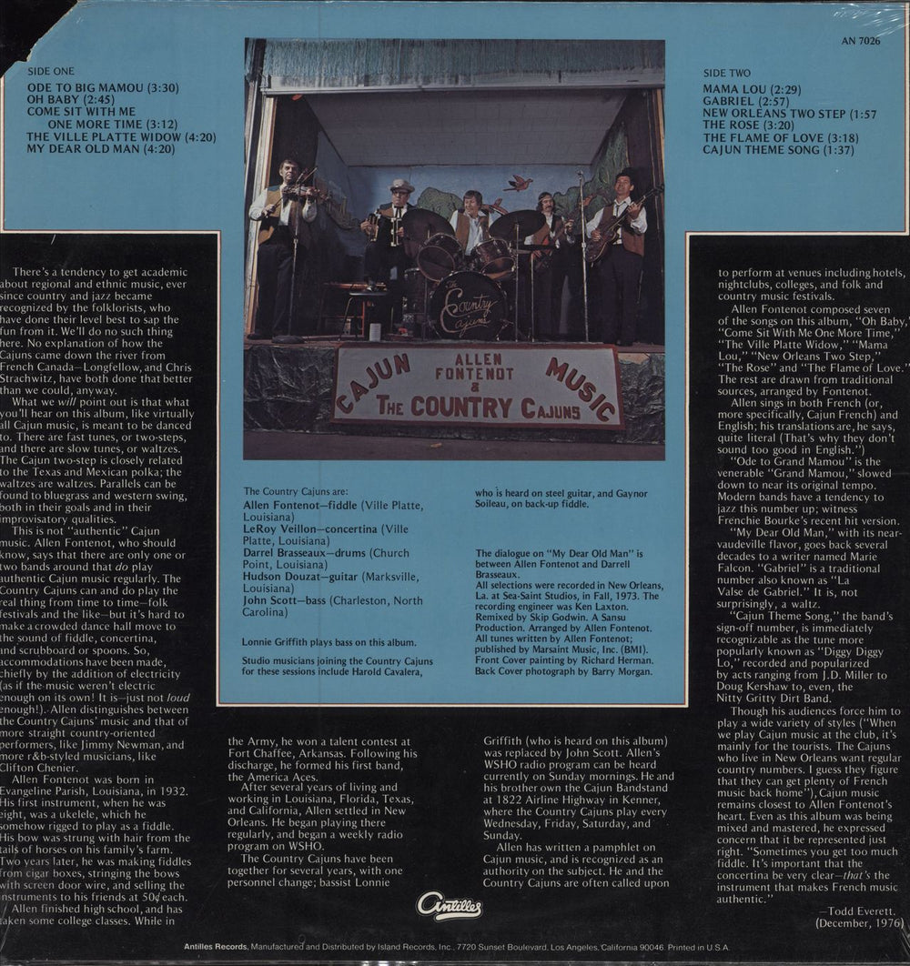 Allen Fontenot Country Cajuns - Sealed US vinyl LP album (LP record)