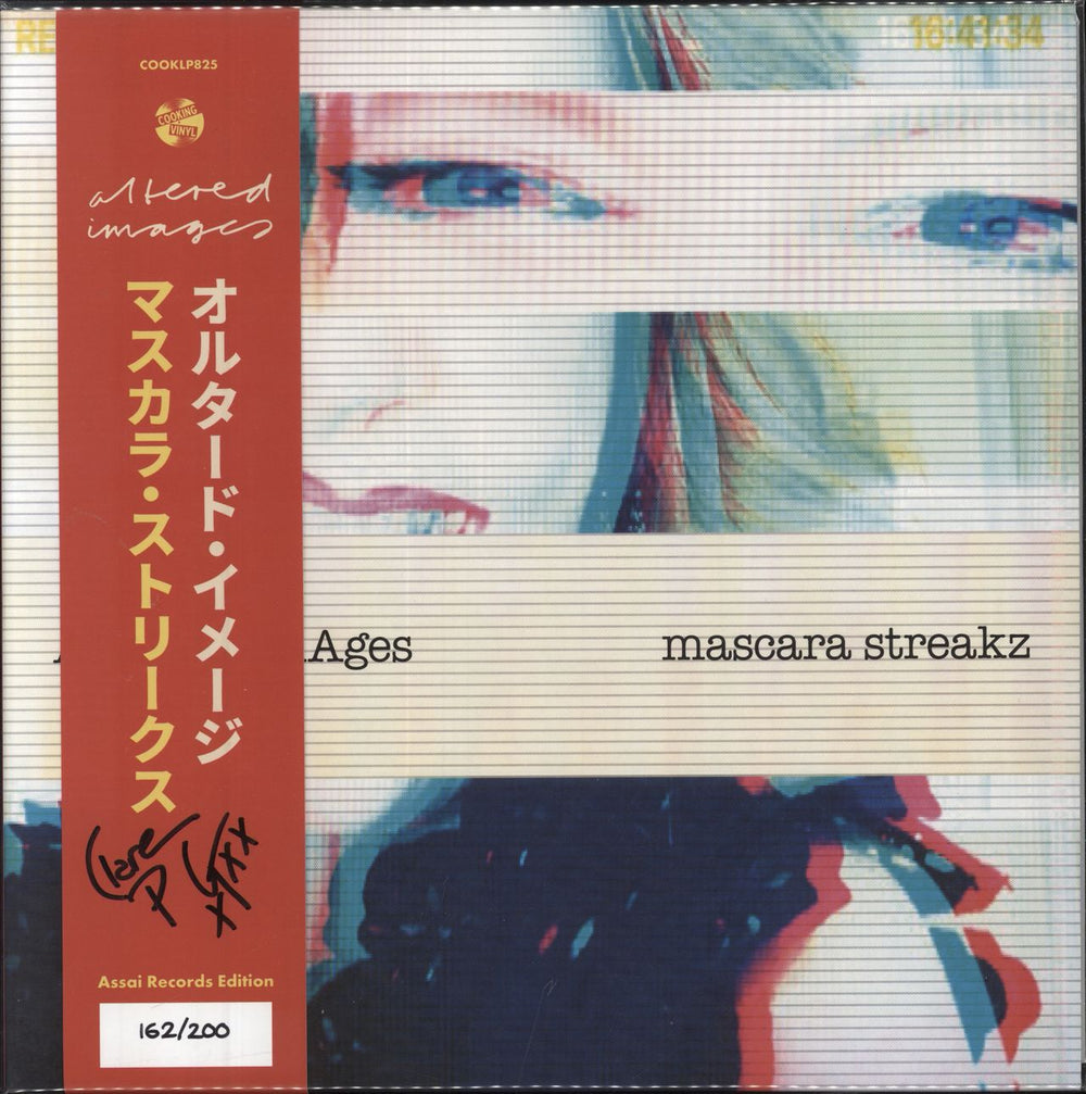 Altered Images Mascara Streakz - Red Vinyl + Numbered & Autographed Obi UK vinyl LP album (LP record) COOKLP825