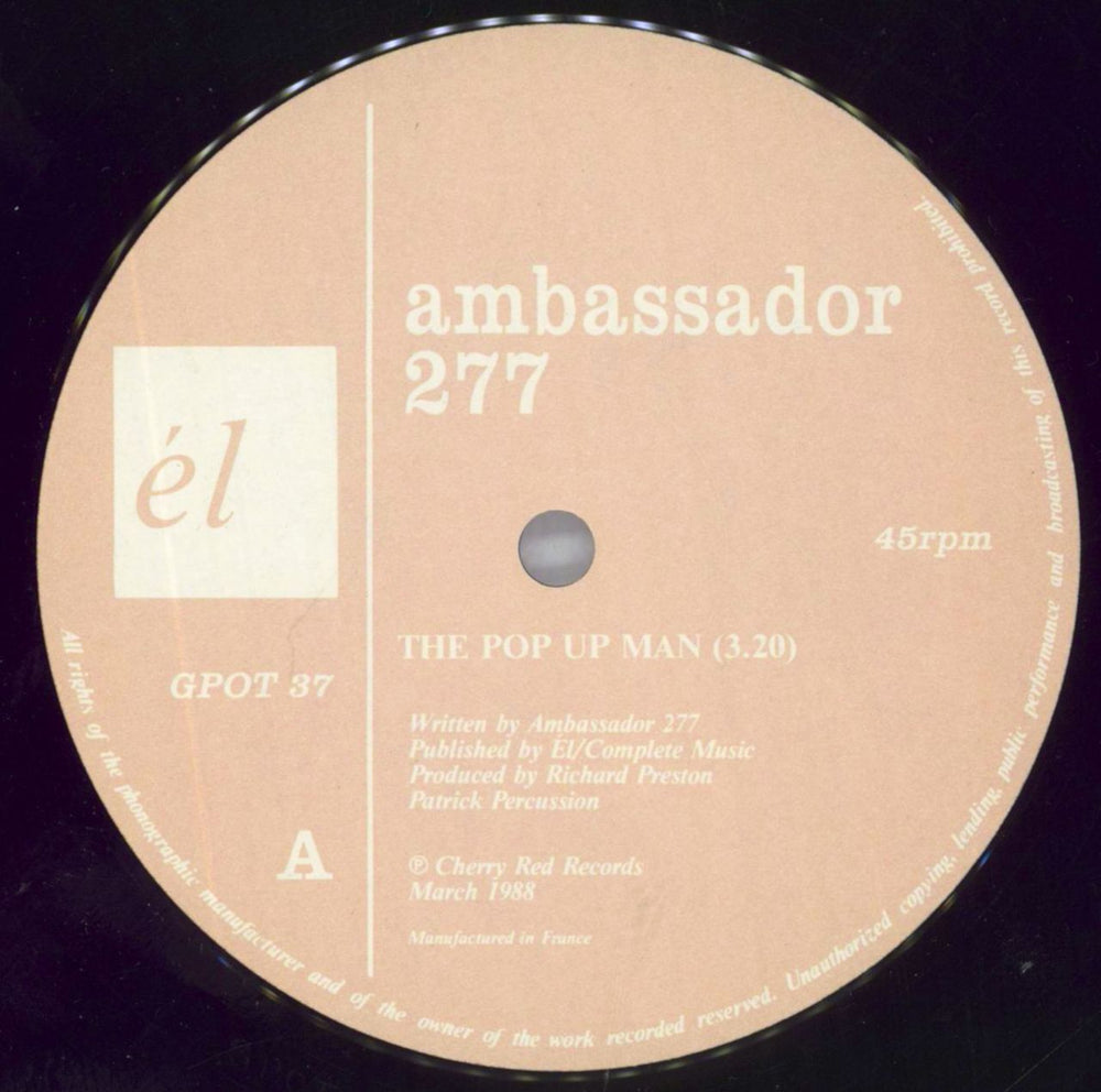 Ambassador 277 The Pop Up Man UK 10" vinyl single (10 inch record) 57D10TH822414