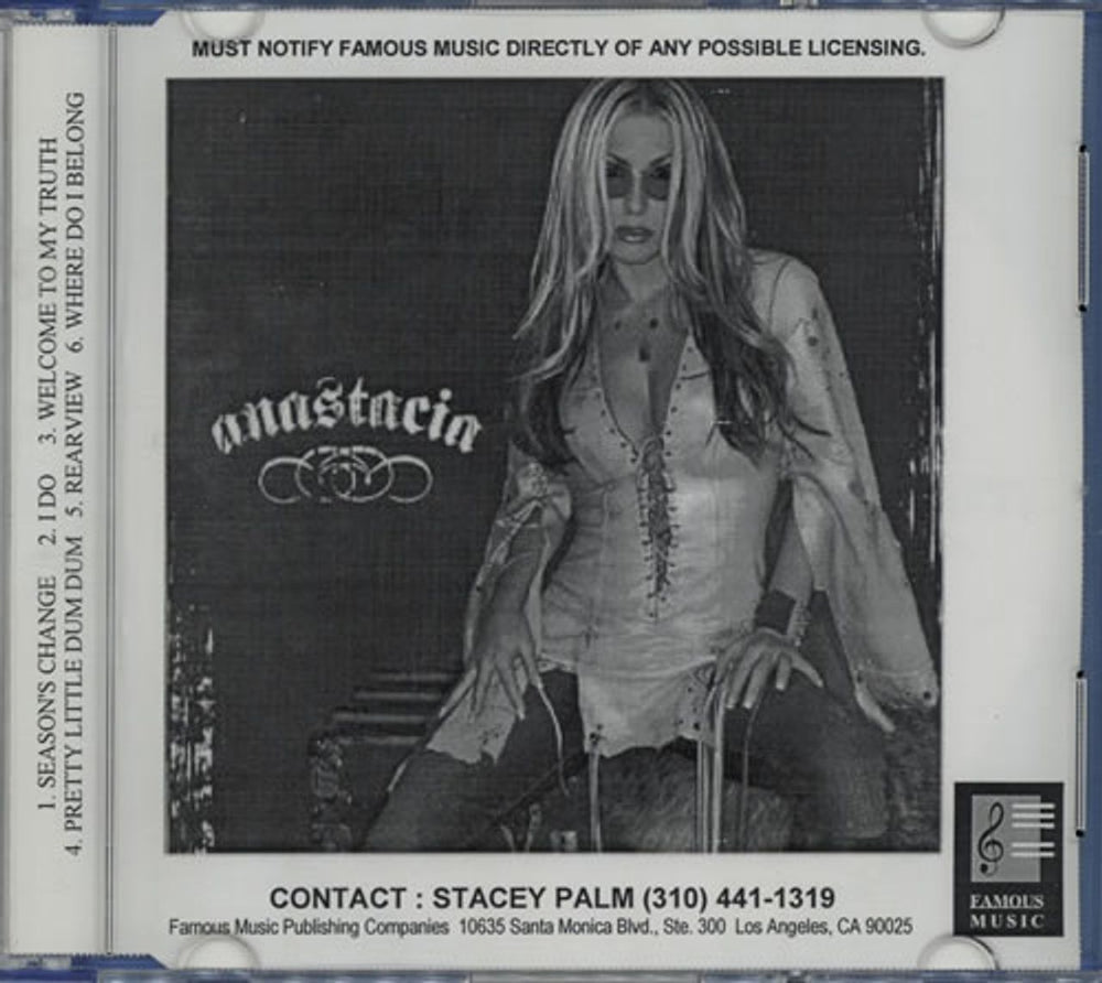 Anastacia Anastacia US Promo CD-R acetate CDR ACETATE