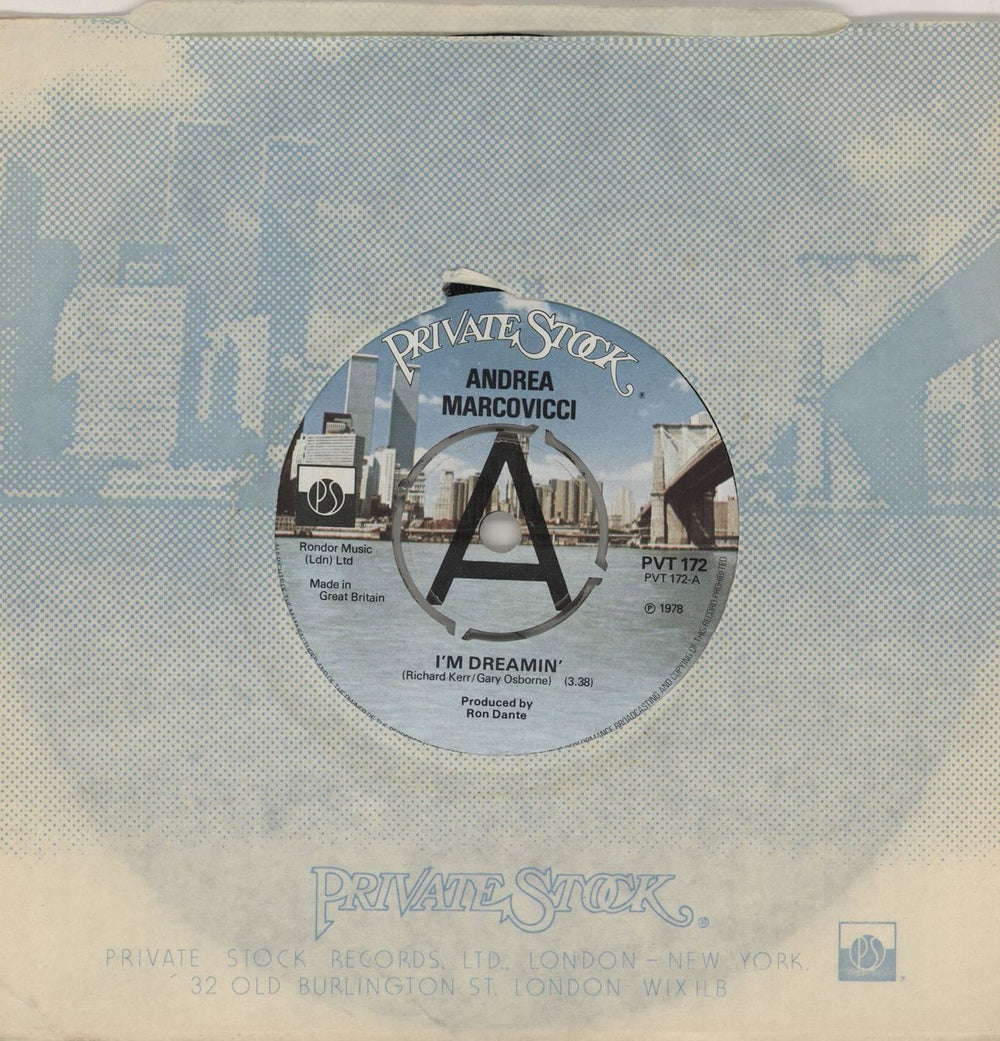 Andrea Marcovicci I'm Dreamin' - A Label UK Promo 7" vinyl single (7 inch record / 45) PVT172