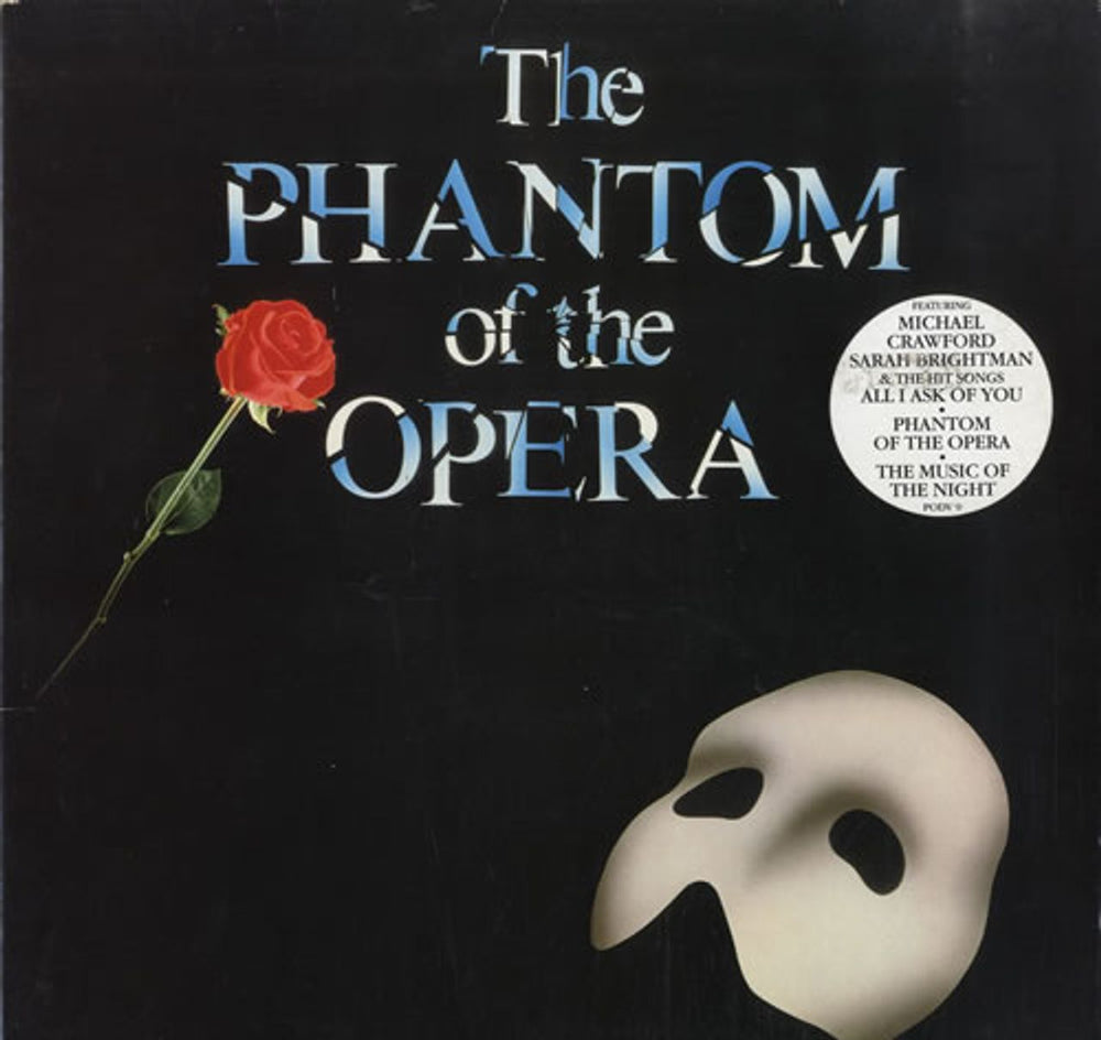 Andrew Lloyd Webber The Phantom Of The Opera - 1 Sticker UK 2-LP vinyl record set (Double LP Album) PODV9