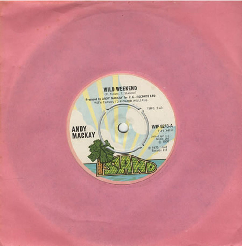 Andy Mackay Wild Weekend UK 7" vinyl single (7 inch record / 45) WIP6243