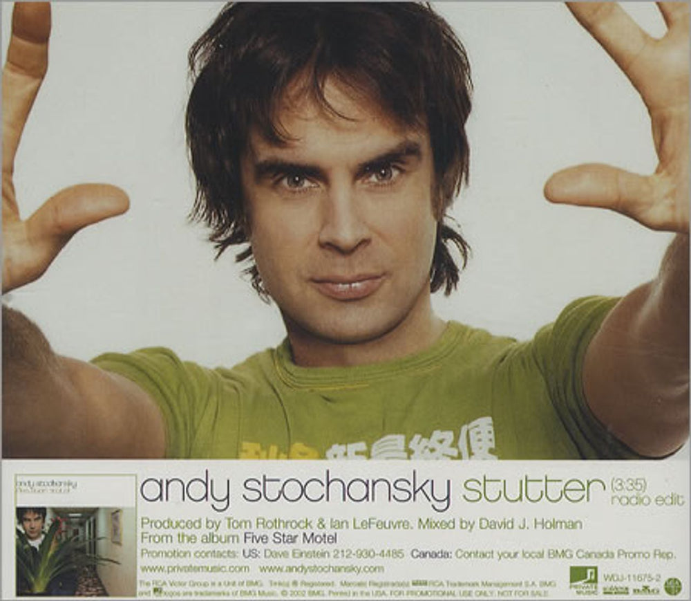 Andy Stochansky Stutter (Radio Edit) US Promo CD single (CD5 / 5") WDJ-11675-2