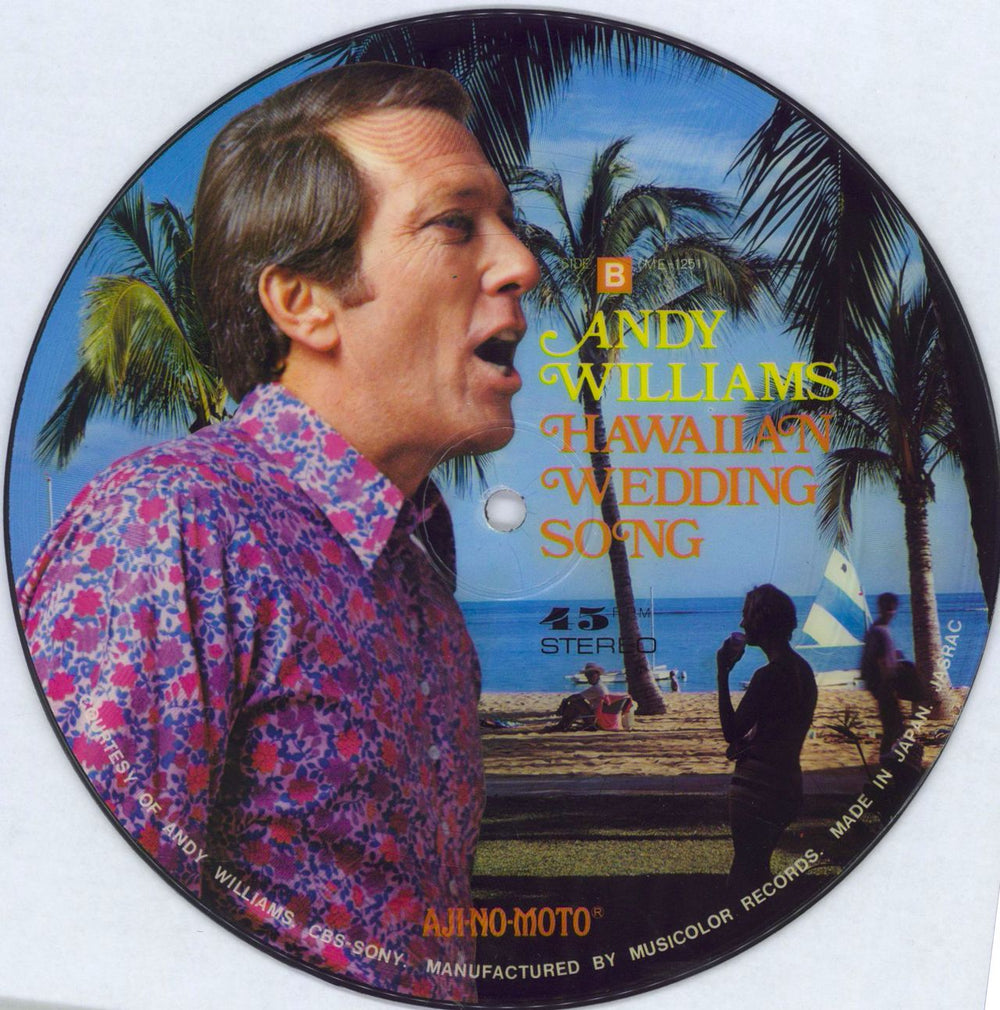 Andy Williams Let's Dance Japanese Promo 7" vinyl picture disc (7 inch picture disc single) AWI7PLE250300