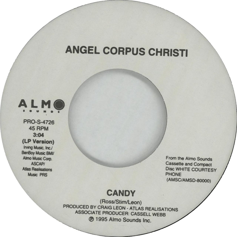 Angel Corpus Christi Angel - White label US Promo 7" vinyl single (7 inch record / 45) IQR07AN654836