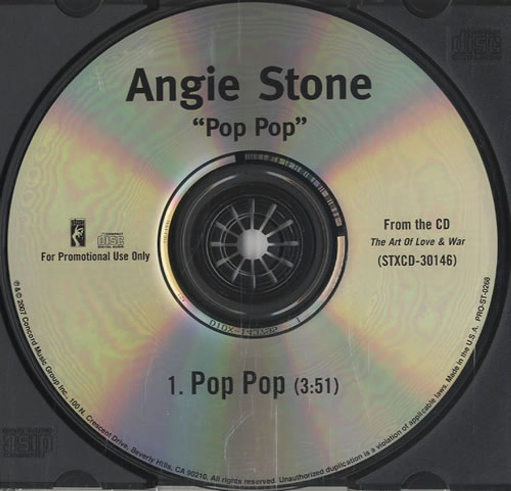 Angie Stone Pop Pop US Promo CD single (CD5 / 5") PRO-ST-0266