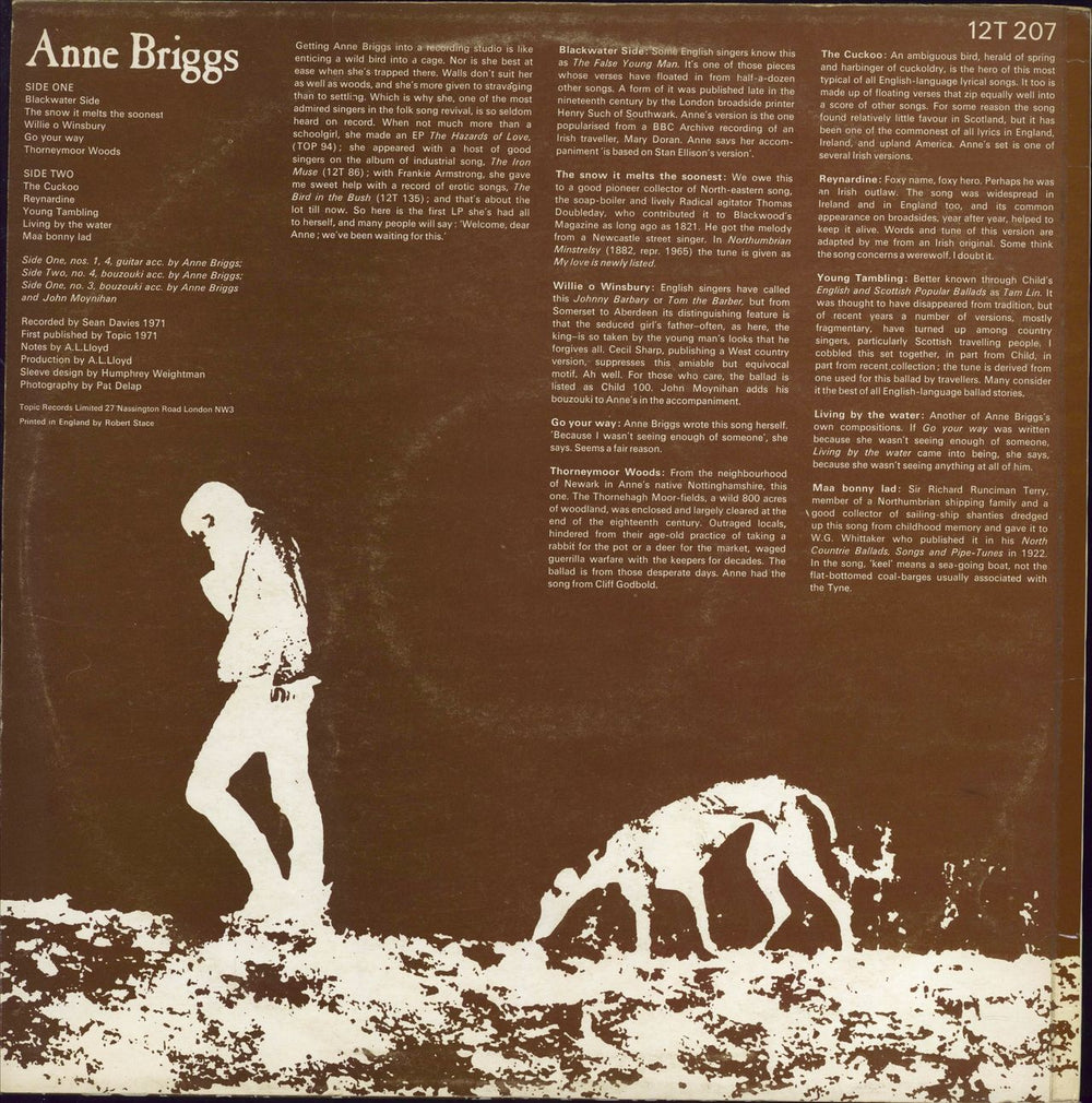 Anne Briggs Anne Briggs - EX UK vinyl LP album (LP record) ARGLPAN717471