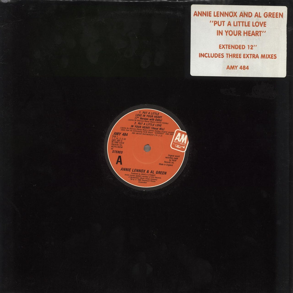 Annie Lennox Put A Little Love In Your Heart - Stickered UK 12" vinyl single (12 inch record / Maxi-single) AMY484