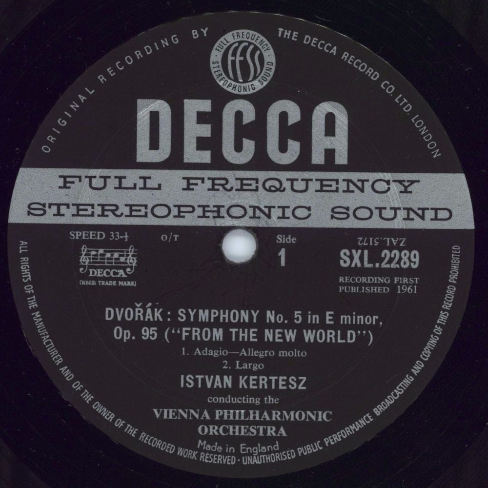 Antonín Dvorák From The New World Symphony No. 5 in E Minor, Op.95 - EX UK vinyl LP album (LP record) DDQLPFR777366