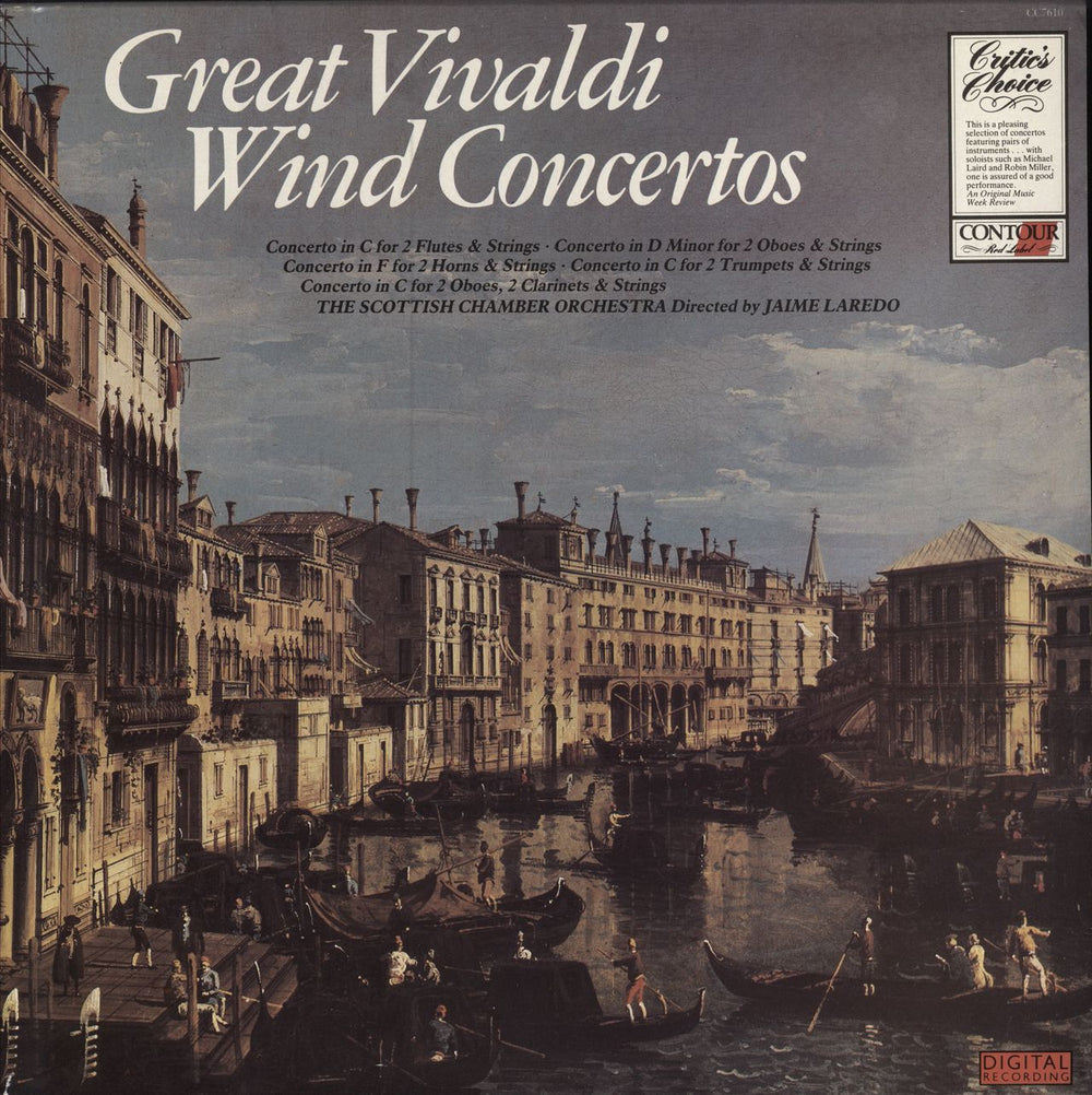 Antonio Vivaldi Great Vivaldi Wind Concertos UK vinyl LP album (LP record) CC7610