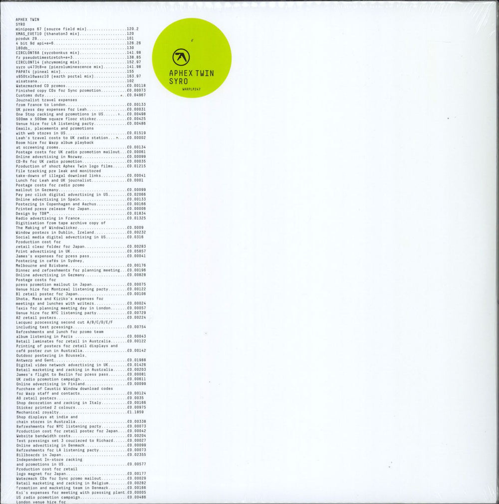 Aphex Twin Syro - Sealed UK 3-LP vinyl record set (Triple LP Album) WARPLP247