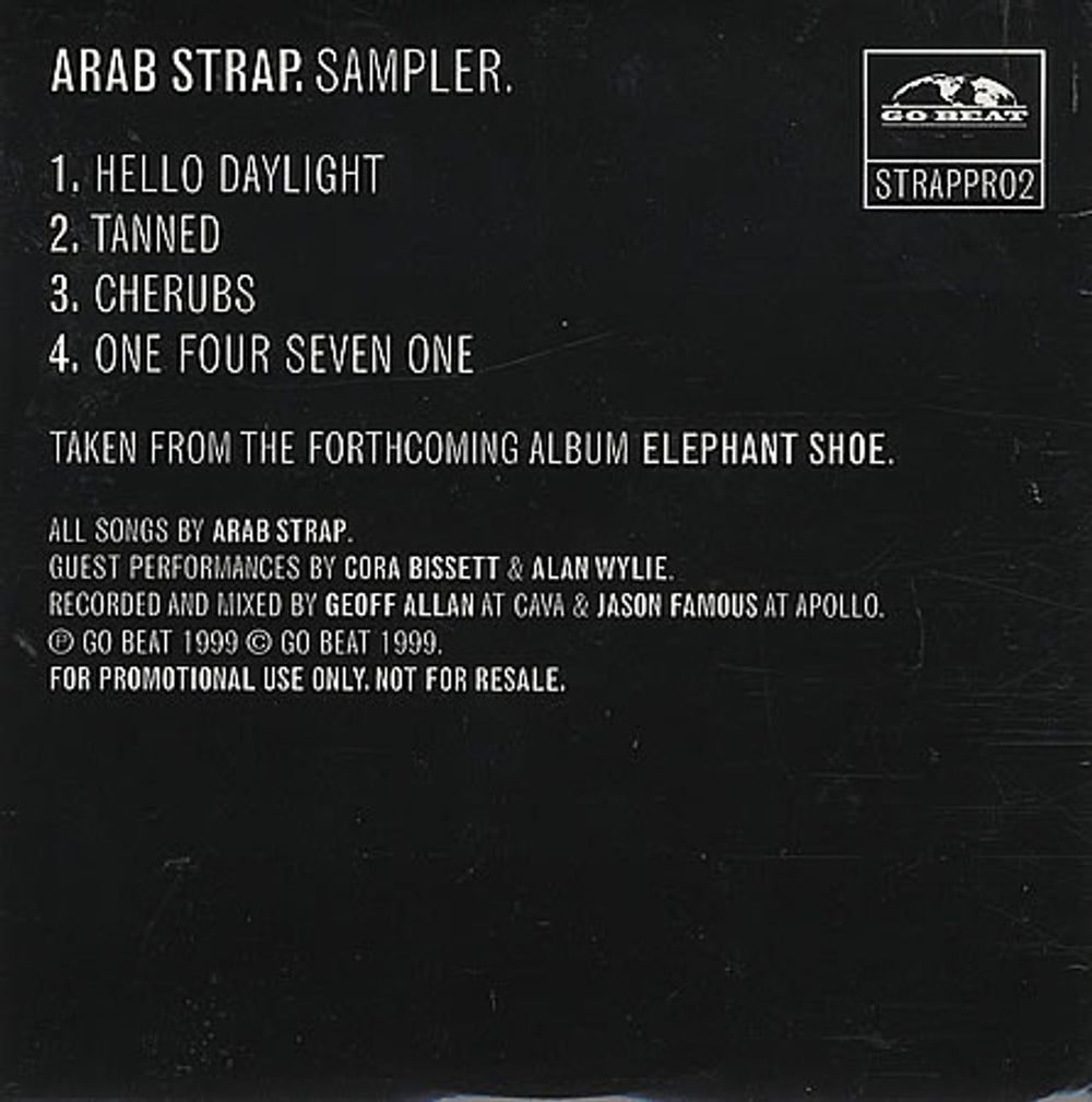 Arab Strap Sampler - Elephant Shoe UK Promo CD single (CD5 / 5") STRAPPRO2