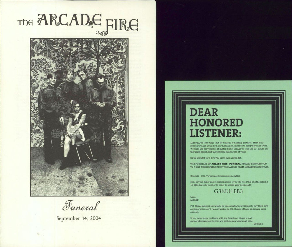 Arcade Fire Funeral - 180gm Vinyl + Booklet + Stickered Shrink US vinyl LP album (LP record)